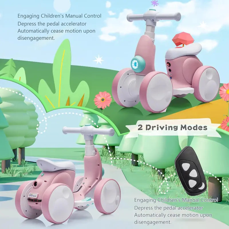 Crowned Cuddles-  Baby Toddler Balance Bike with Bubble Function