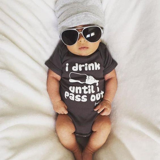 BABY BOY/GIRL "I DRINK UNTIL I PASS OUT" ONESIE